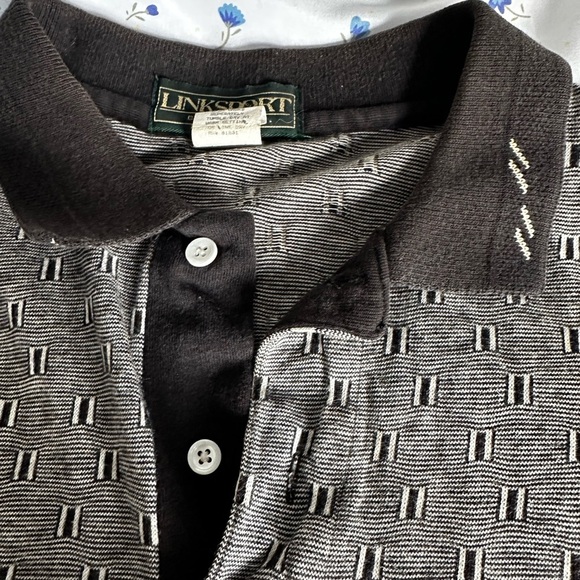 Vintage 80’s Men’s XL Linksport 100% Cotton Geometric Polo Golf Shirt. - Picture 7 of 11